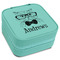 Hipster Cats Travel Jewelry Boxes - Leatherette - Teal - Angled View