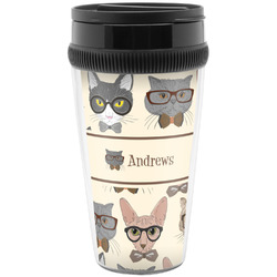 Hipster Cats Acrylic Travel Mug without Handle (Personalized)