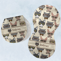 Hipster Cats Burp Pads - Velour - Set of 2 w/ Name or Text