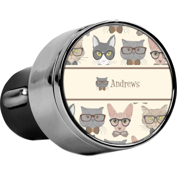 Custom Hipster Cats USB Car Charger (Personalized)