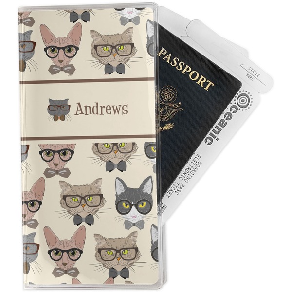 Custom Hipster Cats Travel Document Holder