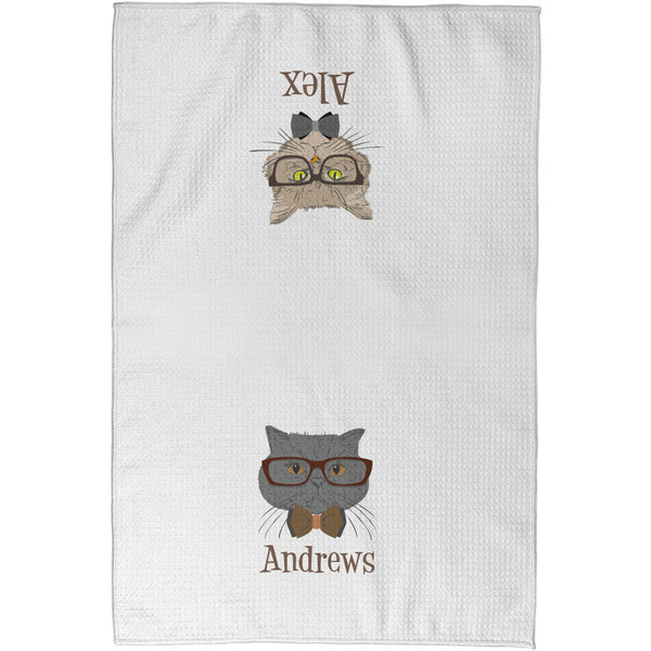 Hipster Cats Waffle Towel - Partial Print - Approval Image