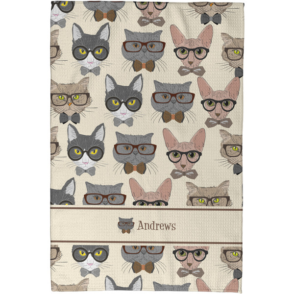 Hipster Cats Waffle Weave Towel - Full Color Print - Approval Image