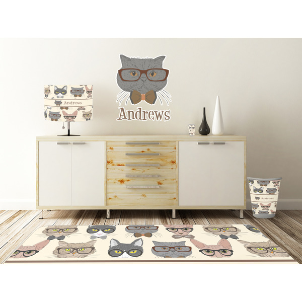Hipster Cats Wall Graphic Decal Wooden Desk