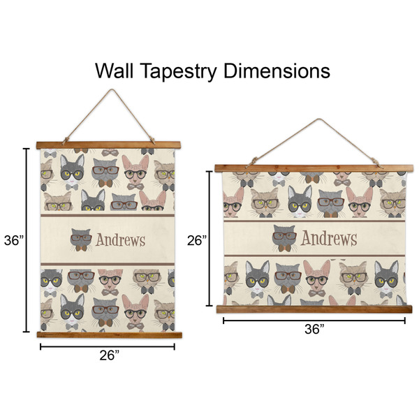 Hipster Cats Wall Hanging Tapestries - Parent/Sizing
