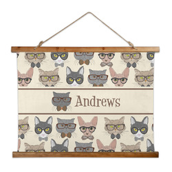 Hipster Cats Wall Hanging Tapestry - Wide (Personalized)