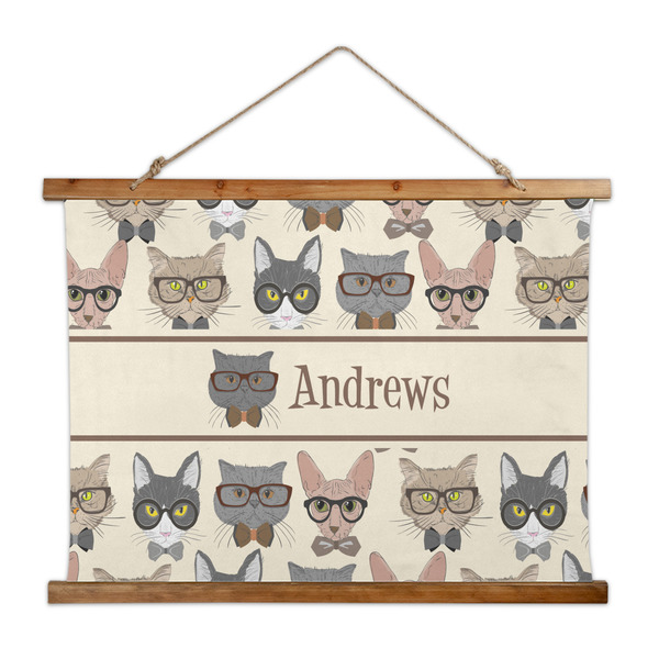 Custom Hipster Cats Wall Hanging Tapestry - Wide (Personalized)