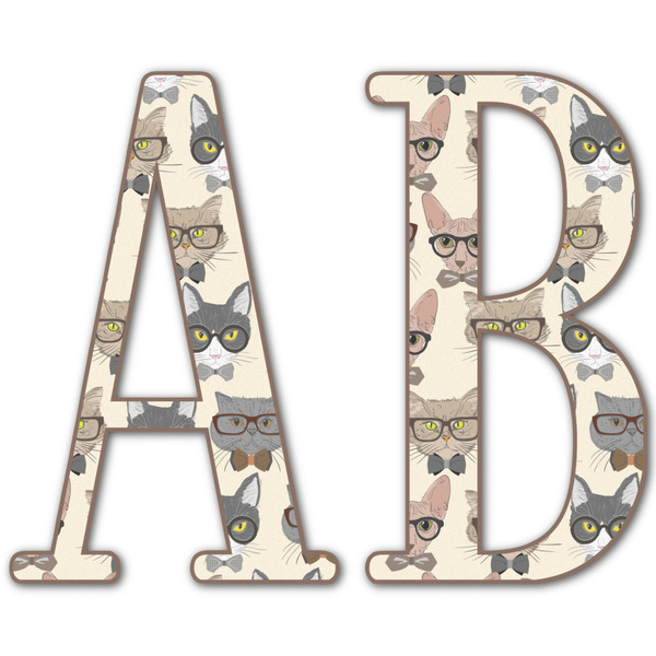 Custom Hipster Cats Monogram Decal - Small (Personalized)