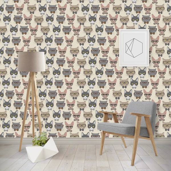 Custom Hipster Cats Wallpaper & Surface Covering