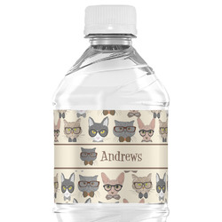 Hipster Cats Water Bottle Labels - Custom Sized (Personalized)
