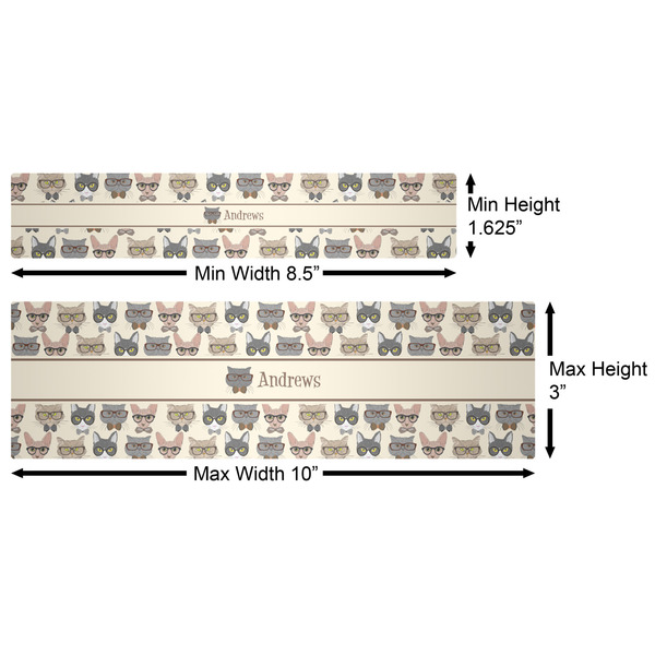 Hipster Cats Water Bottle Labels w/ Dimensions