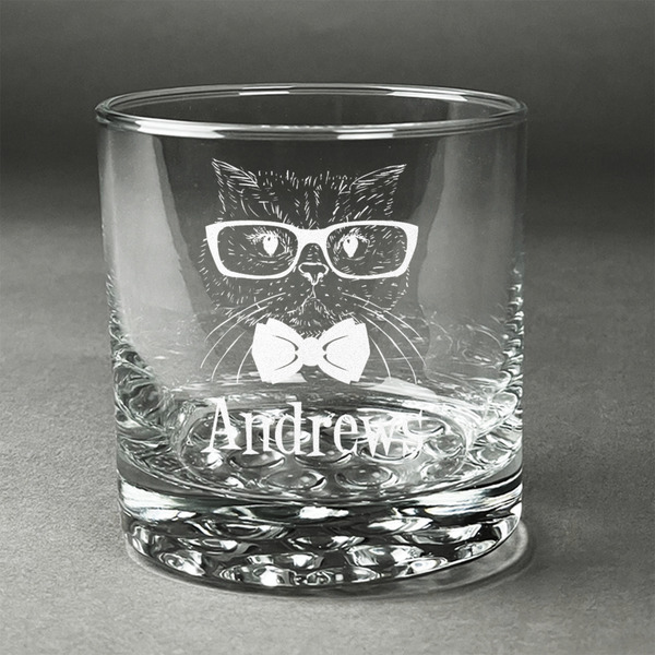 Custom Hipster Cats Whiskey Glass (Single) (Personalized)