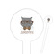 Hipster Cats White Plastic 6" Food Pick - Round - Closeup