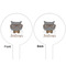 Hipster Cats White Plastic 6" Food Pick - Round - Double Sided - Front & Back