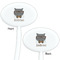 Hipster Cats White Plastic 7" Stir Stick - Double Sided - Oval - Front & Back