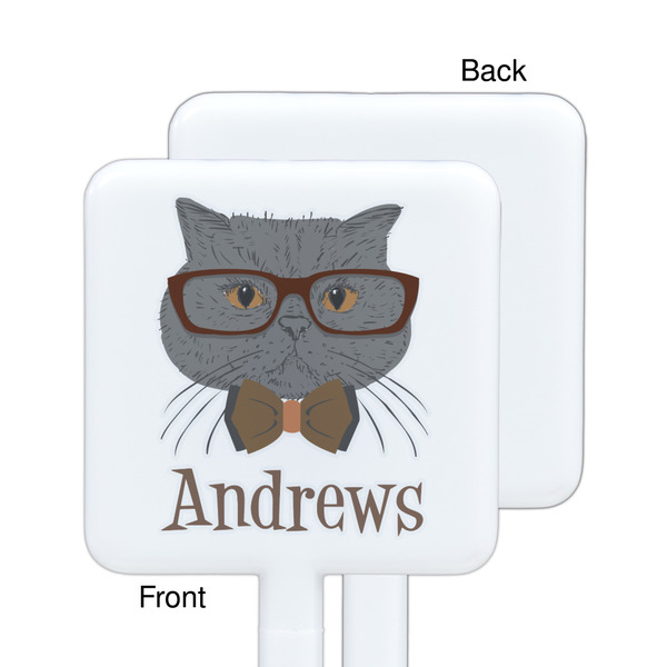 Hipster Cats White Plastic Stir Stick - Single Sided - Square - Approval