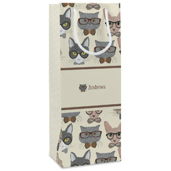 Hipster Cats Wine Gift Bags - Gloss (Personalized)