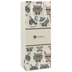 Hipster Cats Wine Gift Bags - Matte (Personalized)