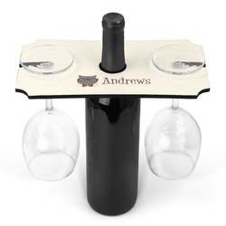 Hipster Cats Wine Bottle & Glass Holder (Personalized)