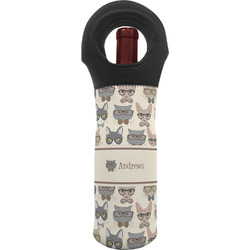 Hipster Cats Wine Tote Bag (Personalized)