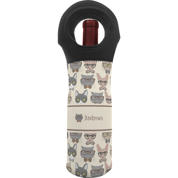 Custom Hipster Cats Wine Tote Bag (Personalized)