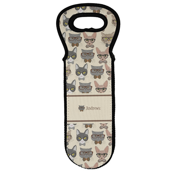 Custom Hipster Cats Wine Tote Bag (Personalized)