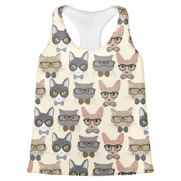 Custom Hipster Cats Womens Racerback Tank Top - 2X Large