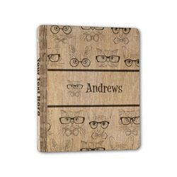 Hipster Cats Wood 3-Ring Binder - 1" Half-Letter Size (Personalized)