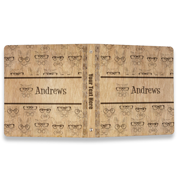 Hipster Cats Wood 3-Ring Binders - 1" Letter - Approval