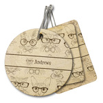 Hipster Cats Wood Luggage Tag (Personalized)