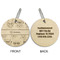 Hipster Cats Wood Luggage Tags - Round - Approval