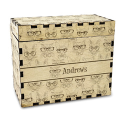 Hipster Cats Wood Recipe Box - Laser Engraved (Personalized)