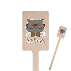 Hipster Cats 6.25" Rectangle Wooden Stir Sticks - Single Sided (Personalized)