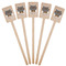 Hipster Cats Wooden 6.25" Stir Stick - Rectangular - Fan View