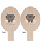 Hipster Cats Wooden Food Pick - Oval - Double Sided - Front & Back