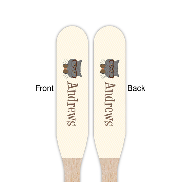 Hipster Cats Wooden Food Pick - Paddle - Double Sided - Front & Back