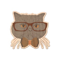 Hipster Cats Genuine Maple or Cherry Wood Sticker