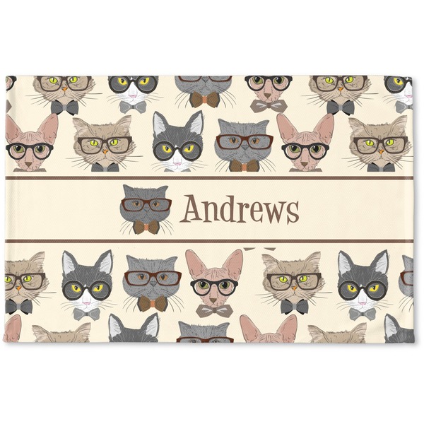 Custom Hipster Cats Woven Mat (Personalized)