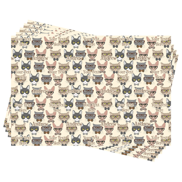Hipster Cats Wrapping Paper - Front & Back - Sheets Approval
