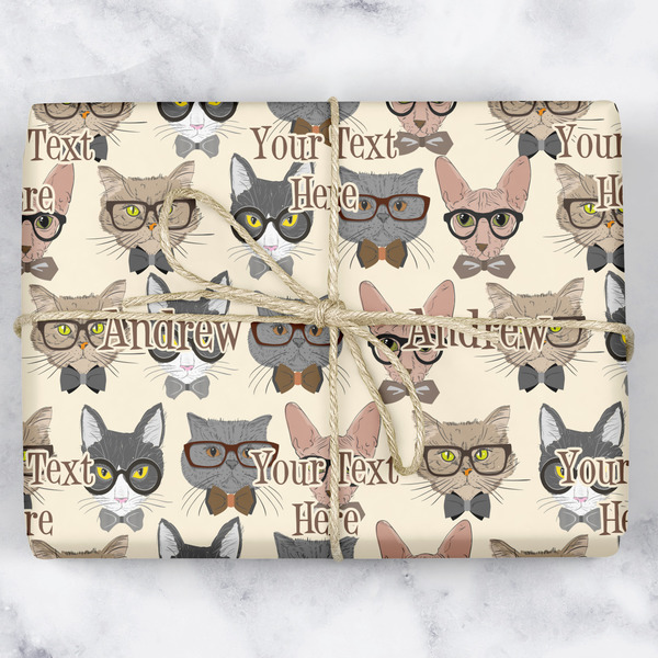 Custom Hipster Cats Wrapping Paper (Personalized)