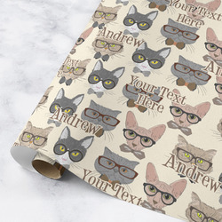 Hipster Cats Wrapping Paper Roll - Medium - Matte (Personalized)