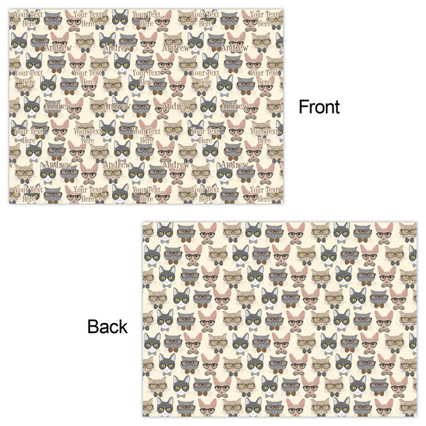 Hipster Cats Wrapping Paper Sheet - Double Sided - Front & Back