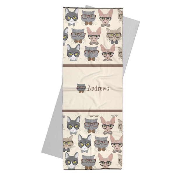 Custom Hipster Cats Yoga Mat Towel (Personalized)