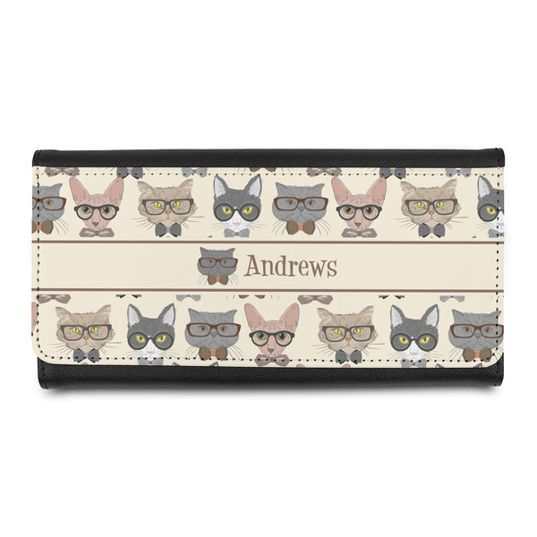 Custom Hipster Cats Leatherette Ladies Wallet (Personalized)