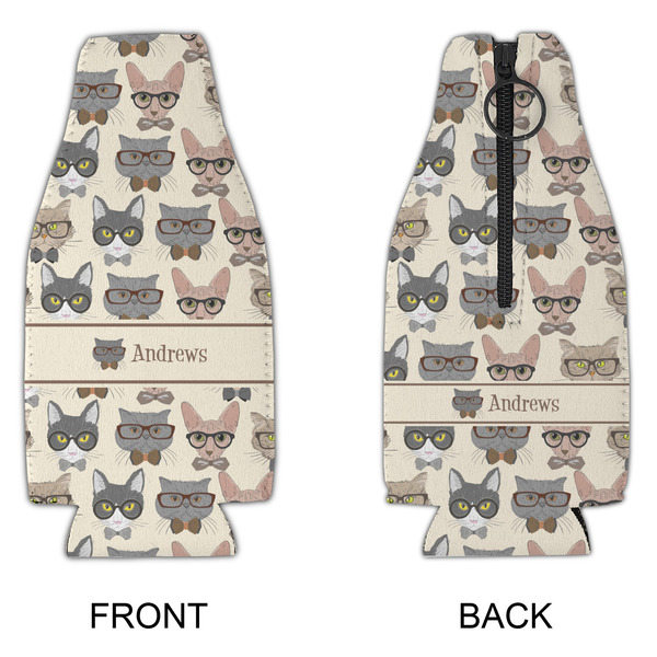 Hipster Cats Zipper Bottle Cooler - APPROVAL