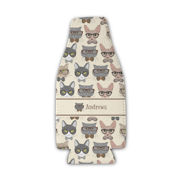 Custom Hipster Cats Zipper Bottle Cooler (Personalized)