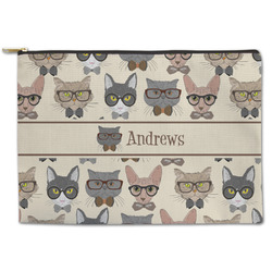 Hipster Cats Zipper Pouch - Large - 12.5"x8.5" (Personalized)