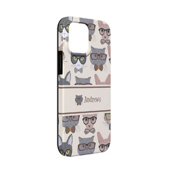 Hipster Cats iPhone Case - Rubber Lined - iPhone 13 Mini (Personalized)