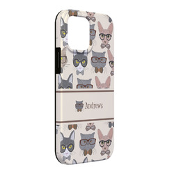 Hipster Cats iPhone Case - Rubber Lined - iPhone 13 Pro Max (Personalized)
