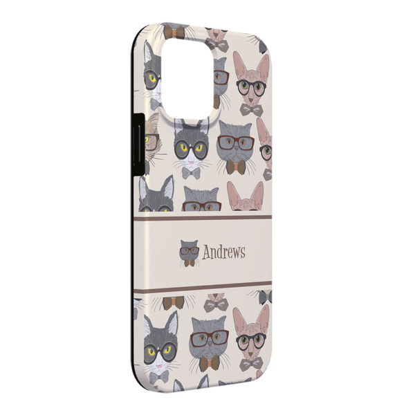 Custom Hipster Cats iPhone Case - Rubber Lined - iPhone 13 Pro Max (Personalized)